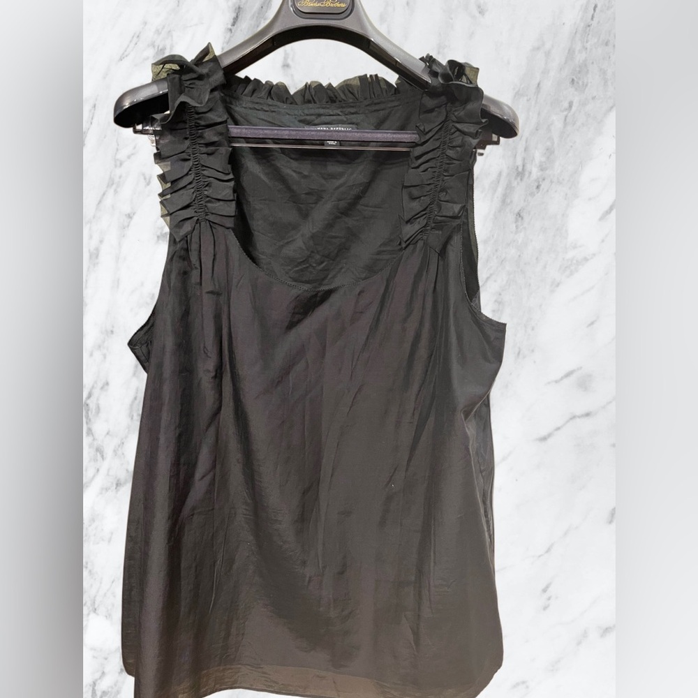 Banana republic ruffled blouse black